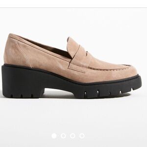 Silent D by Anthropologie Xain Taupe Penny Loafers platform Maryjane Loafers